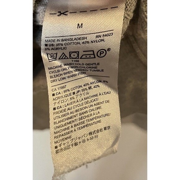 Banana Republic Gray White Stripe Cable Knit Crew Neck Lightweight Sweater M - Picture 5 of 7